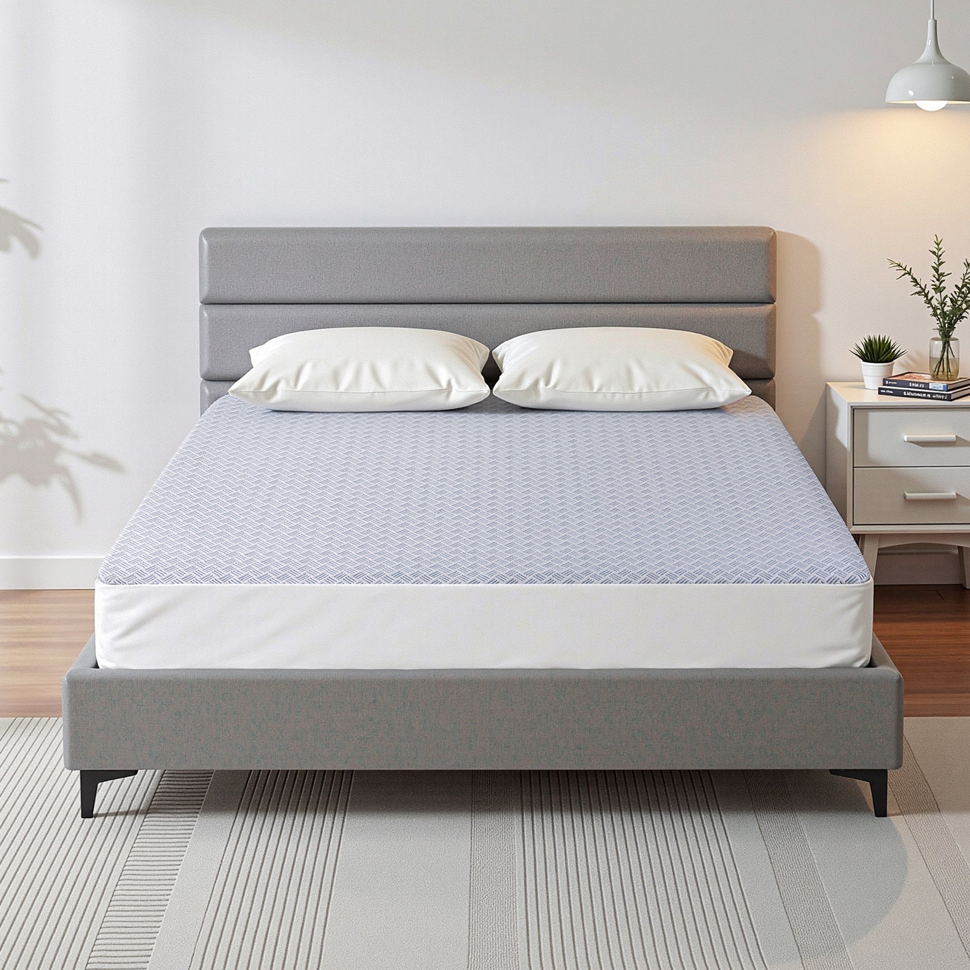 Giselle Cooling Mattress Protector Waterproof Deep Pocket Fitted Cover – Double