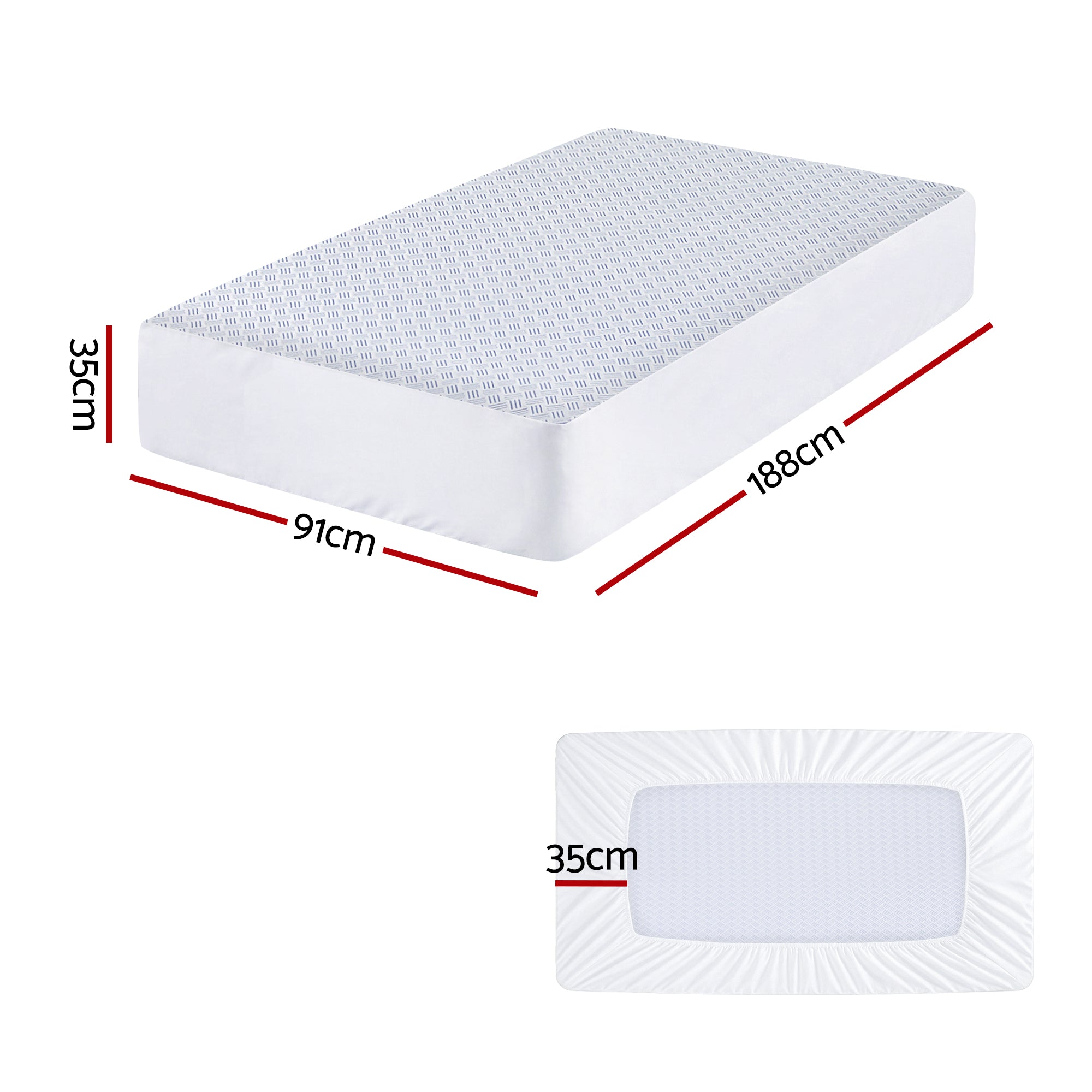 Therma Cooling Mattress Protector – White – Single