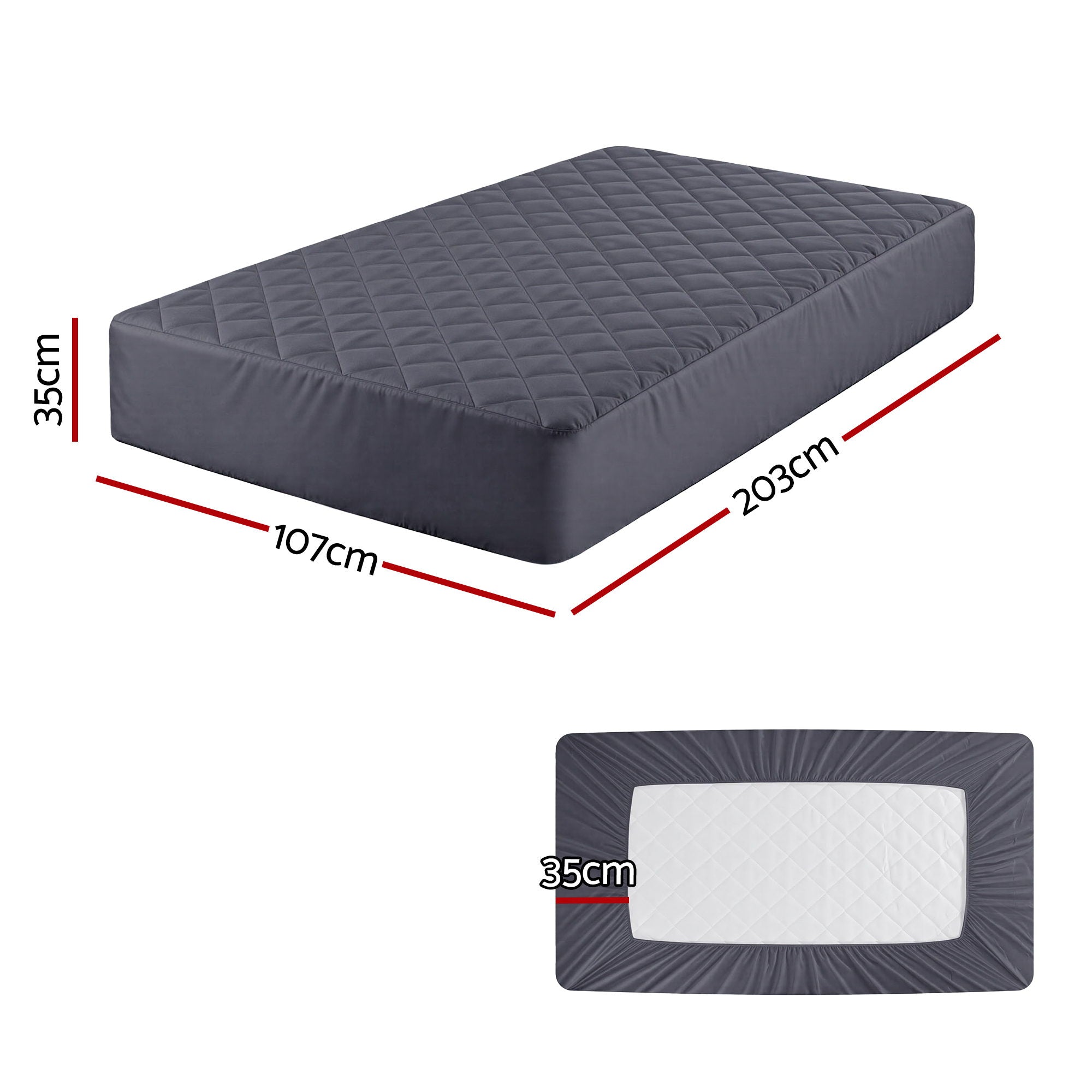 Serano Microfiber Mattress Protector – Grey – King Single
