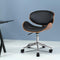 Wooden Leather Office Chair - Black