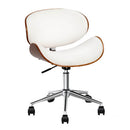 Cove Wooden Office Chair Leather Seat White