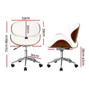 Wooden & Leather Office Chair - White