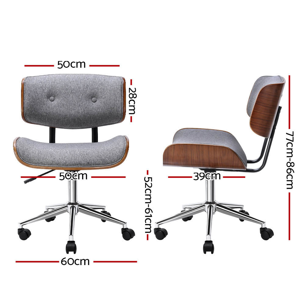 Bristol Wooden Office Chair – Grey – Adjustable Height