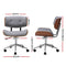 Wooden Fabric Office Chair - Grey