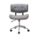 Wooden Fabric Office Chair - Grey