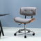 Wooden Fabric Office Chair - Grey