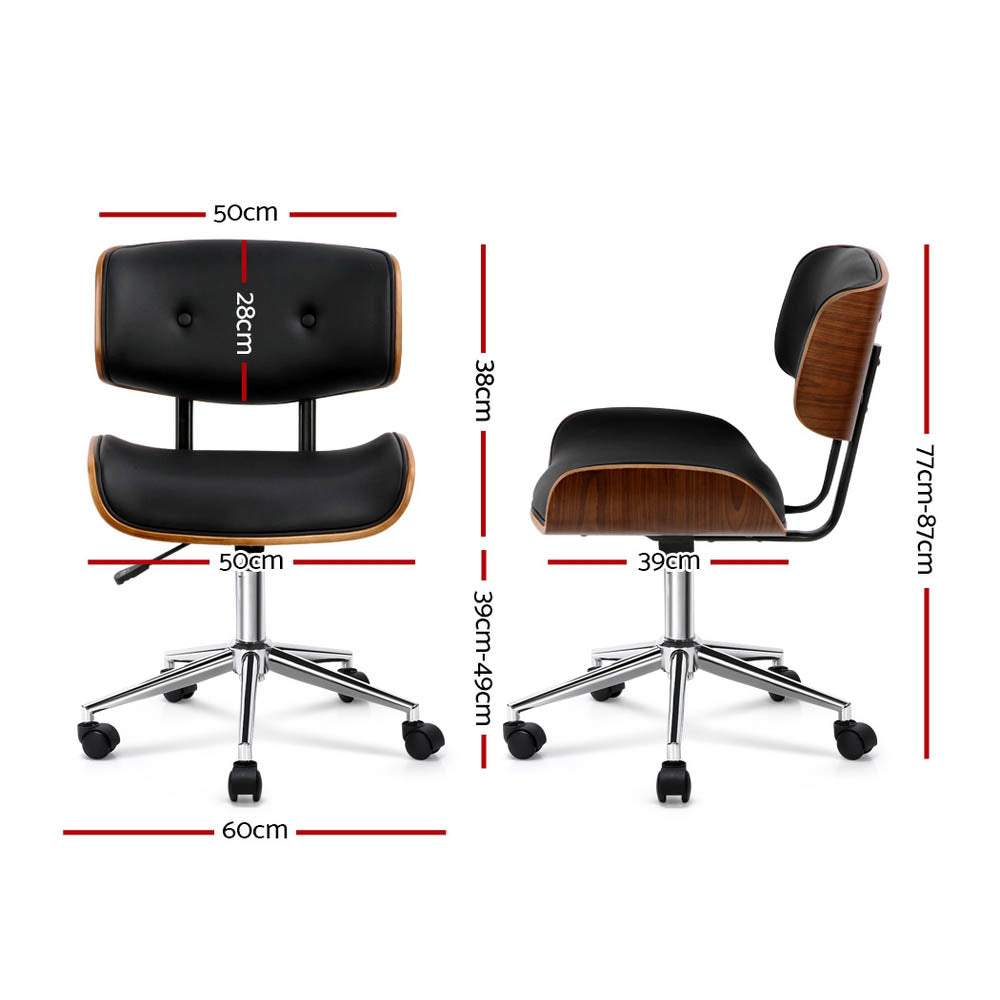 Baxter Wooden Office Chair – Black & Brown – 82 cm