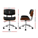 Wooden & Fabric Office Chair - Black