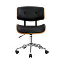 Wooden & Fabric Office Chair - Black