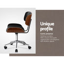 Wooden & Fabric Office Chair - Black