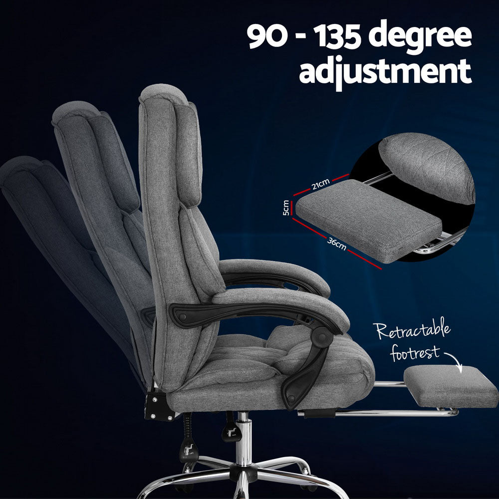 Alderon Executive Office Chair with Footrest – Grey – Standard
