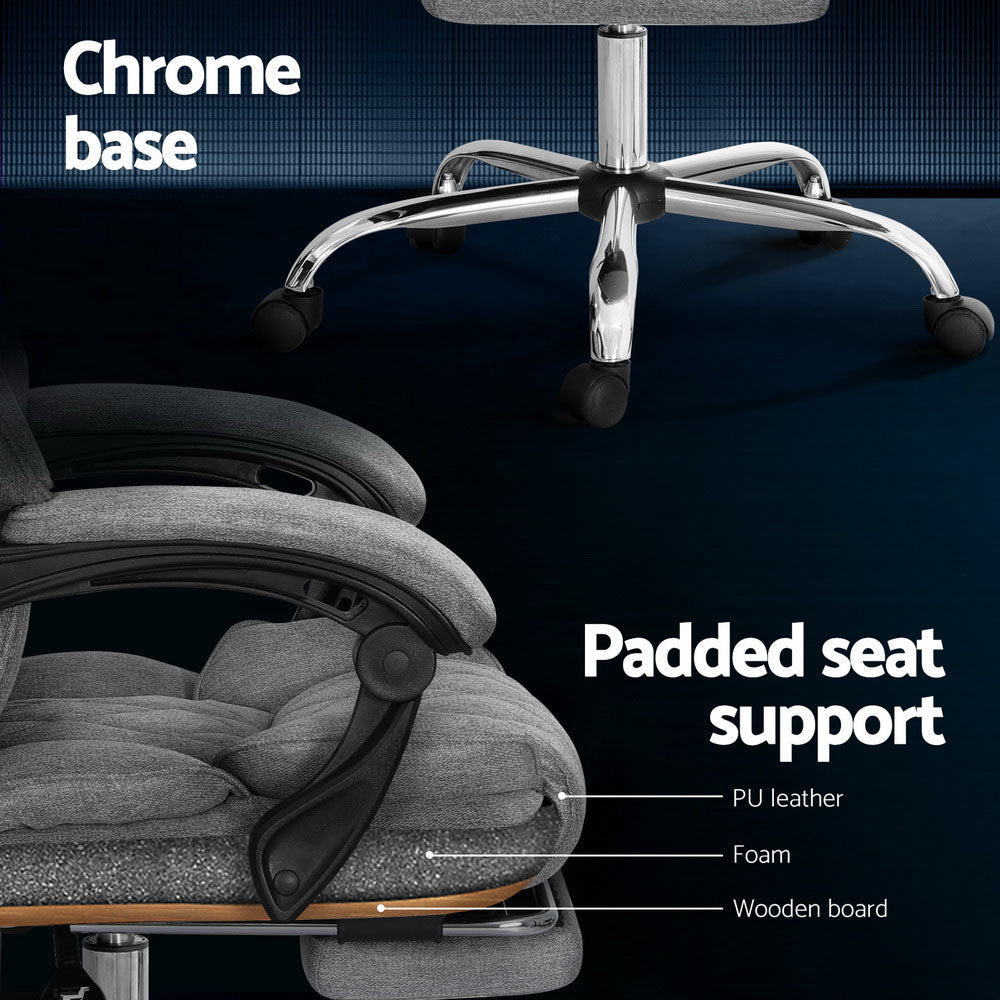 Alderon Executive Office Chair with Footrest – Grey – Standard