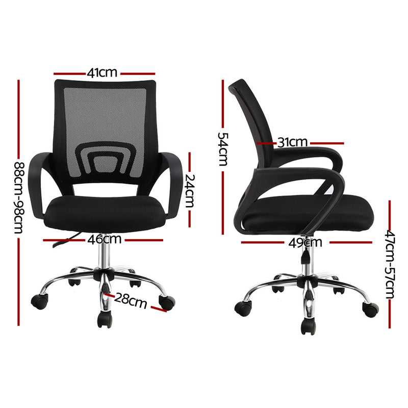 Mid Back Mesh Office Chair - Black