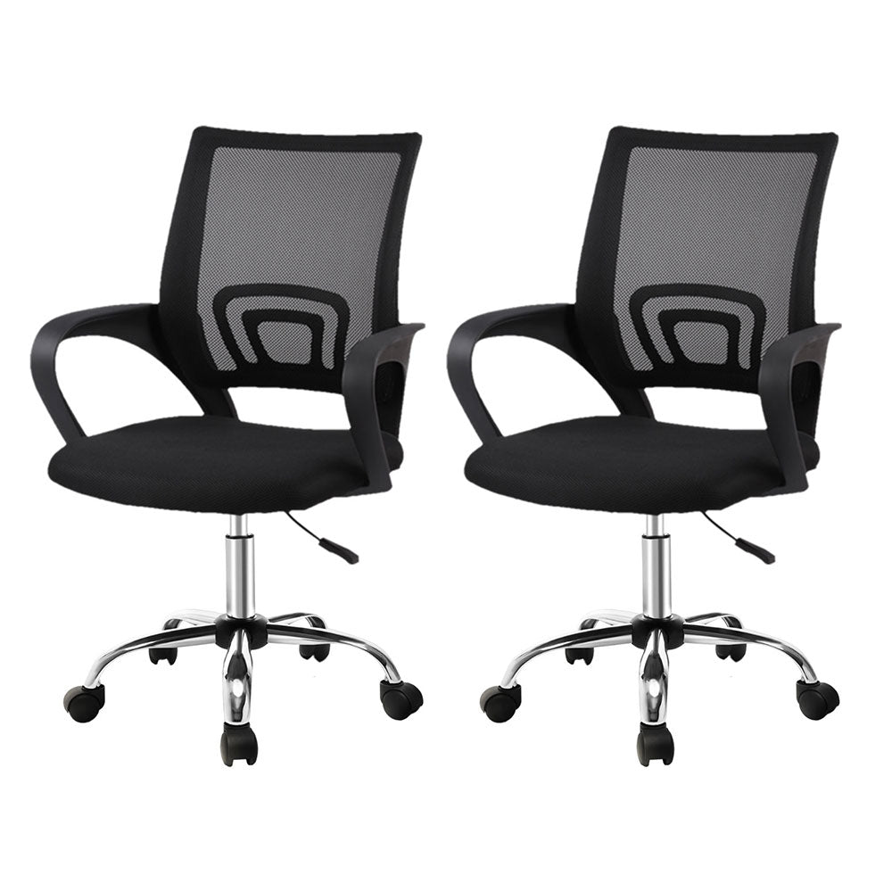 Cove 2x Mesh Office Chair Mid Back Black