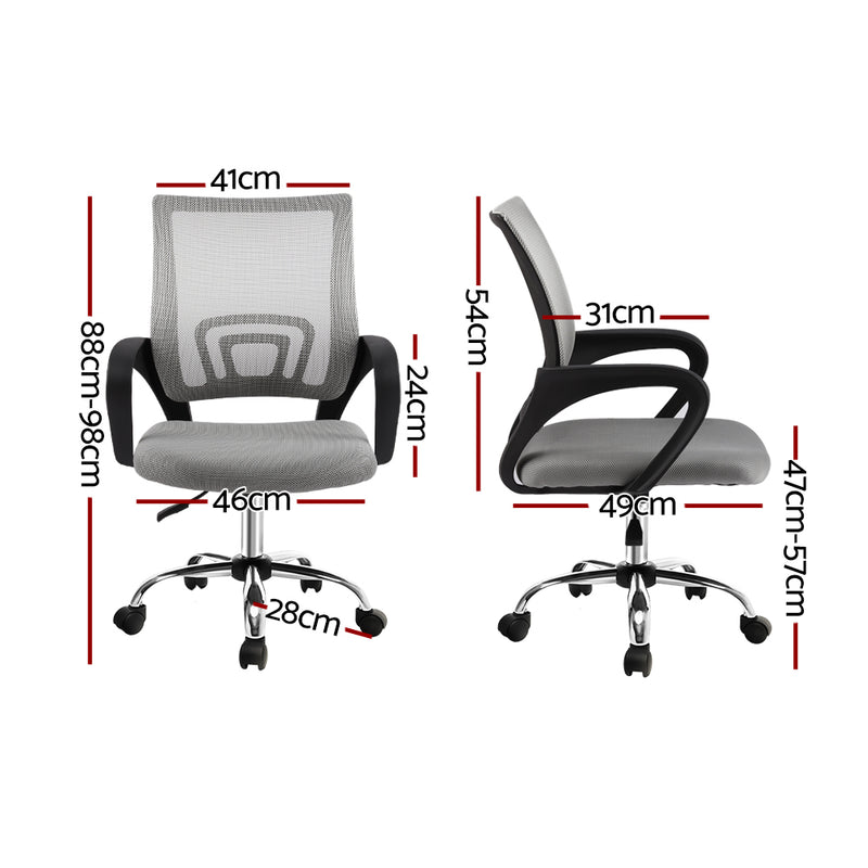 Mid Back Mesh Office Chair - Grey