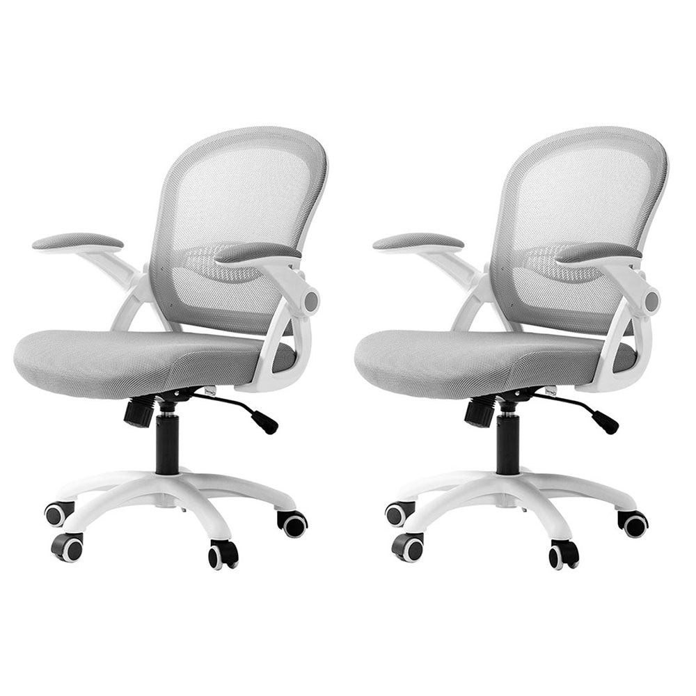 Nova 2x Mesh Office Chair Computer Gaming Desk Chairs Work Study Mid Back Grey