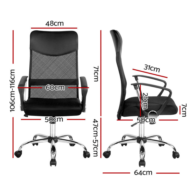 High Back Mesh Office Chair - Black