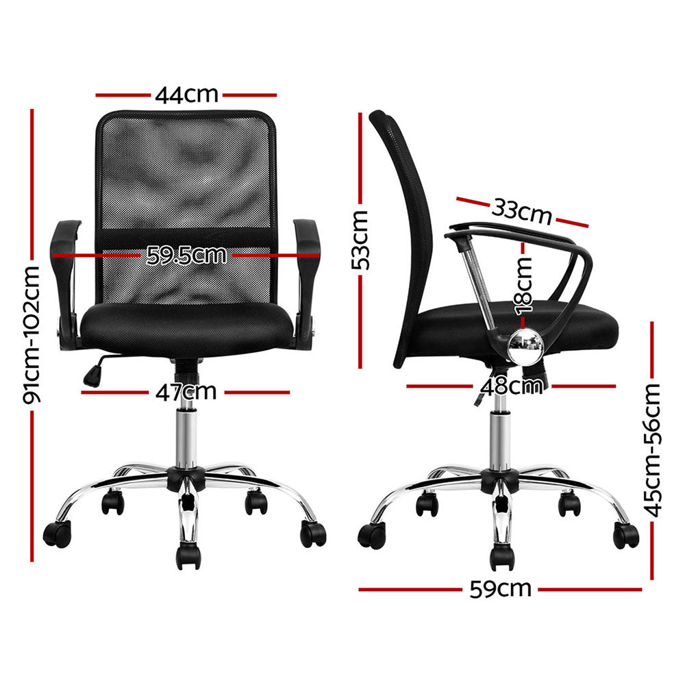 Nova Mesh Office Chairs – Black – Set of 2