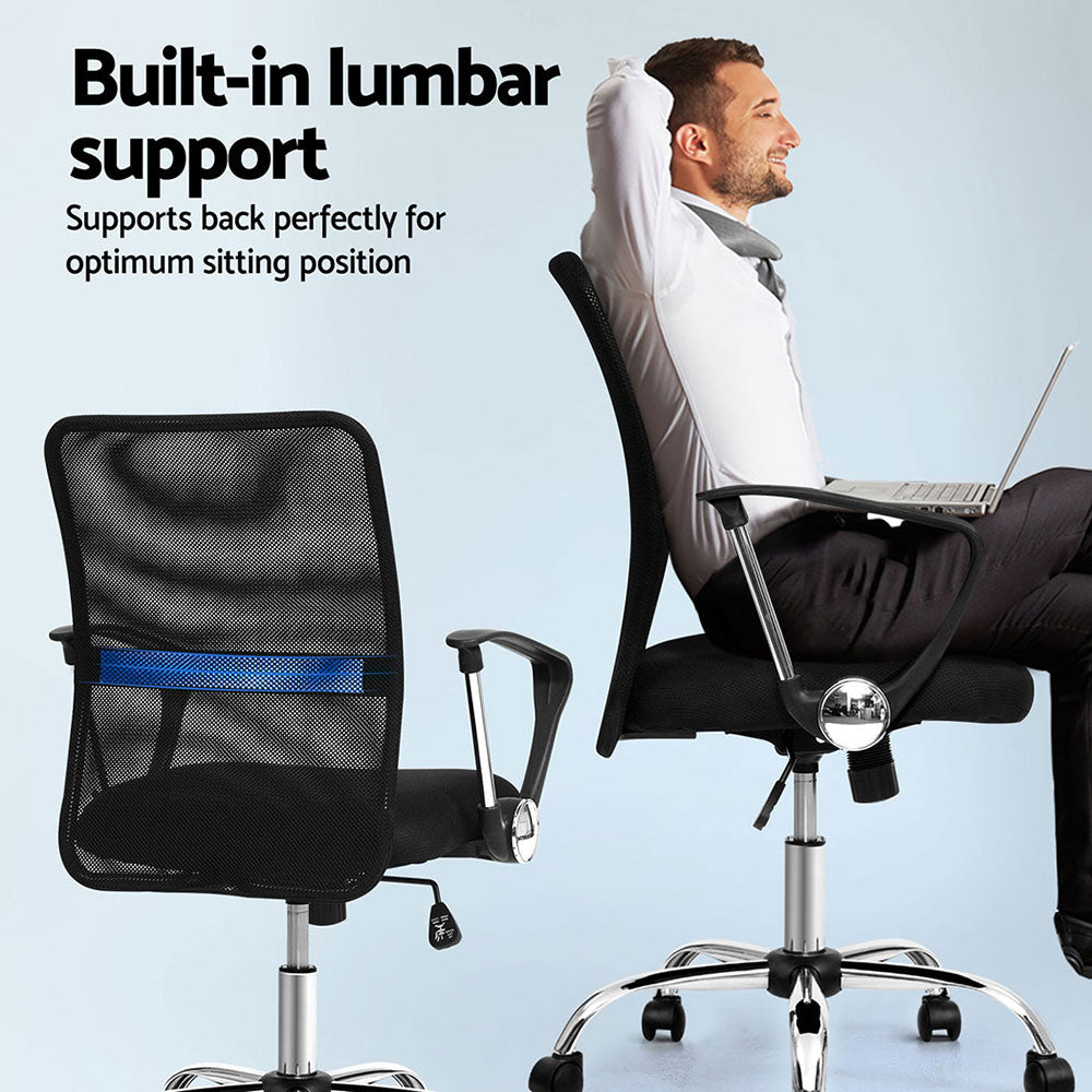 Nova Mesh Office Chairs – Black – Set of 2