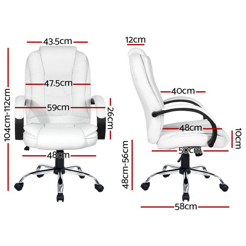 Executive Leather Office Chair - White