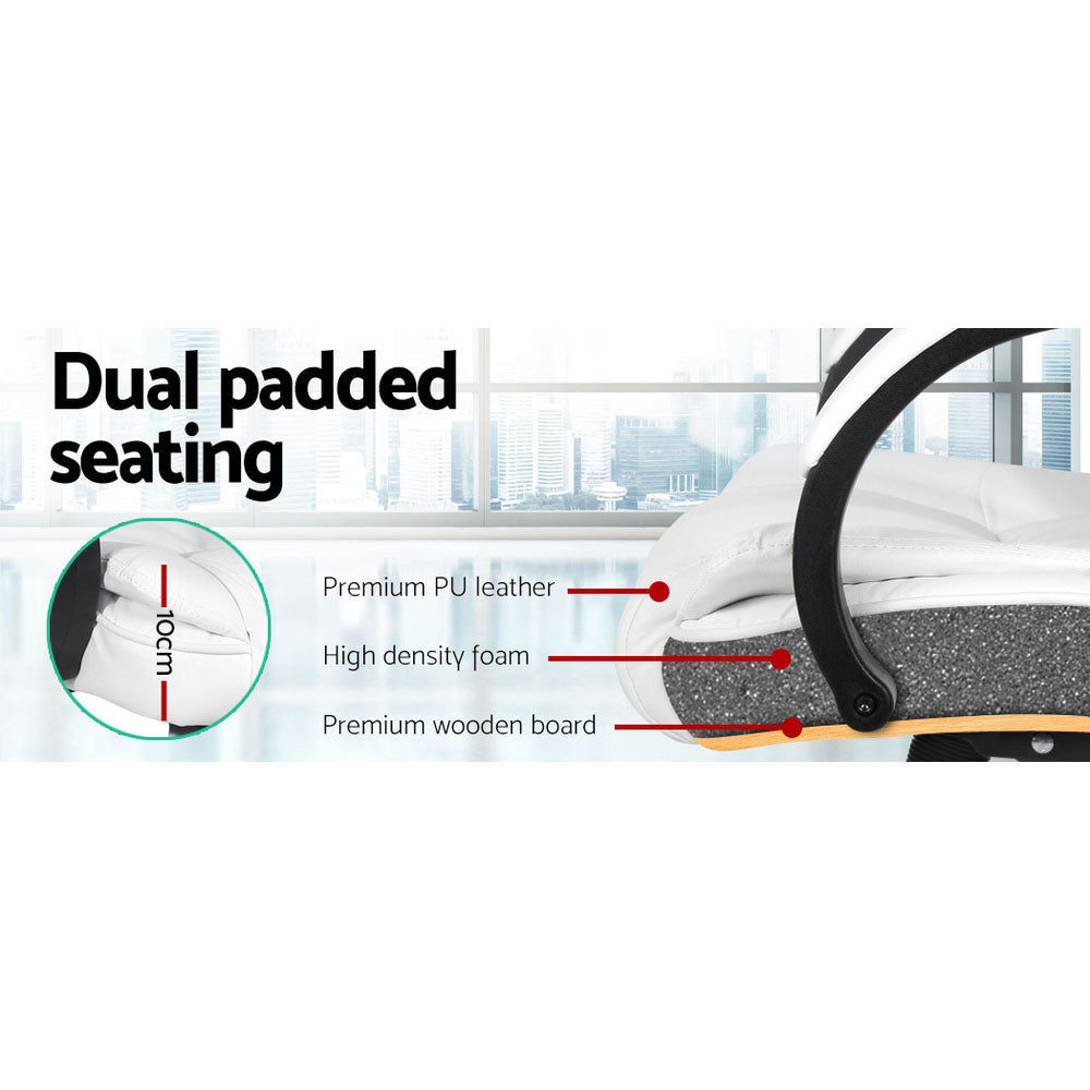 Halston Executive Office Chair – White – Leather