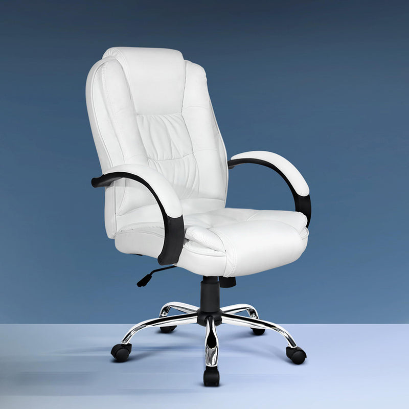 Executive Leather Office Chair - White