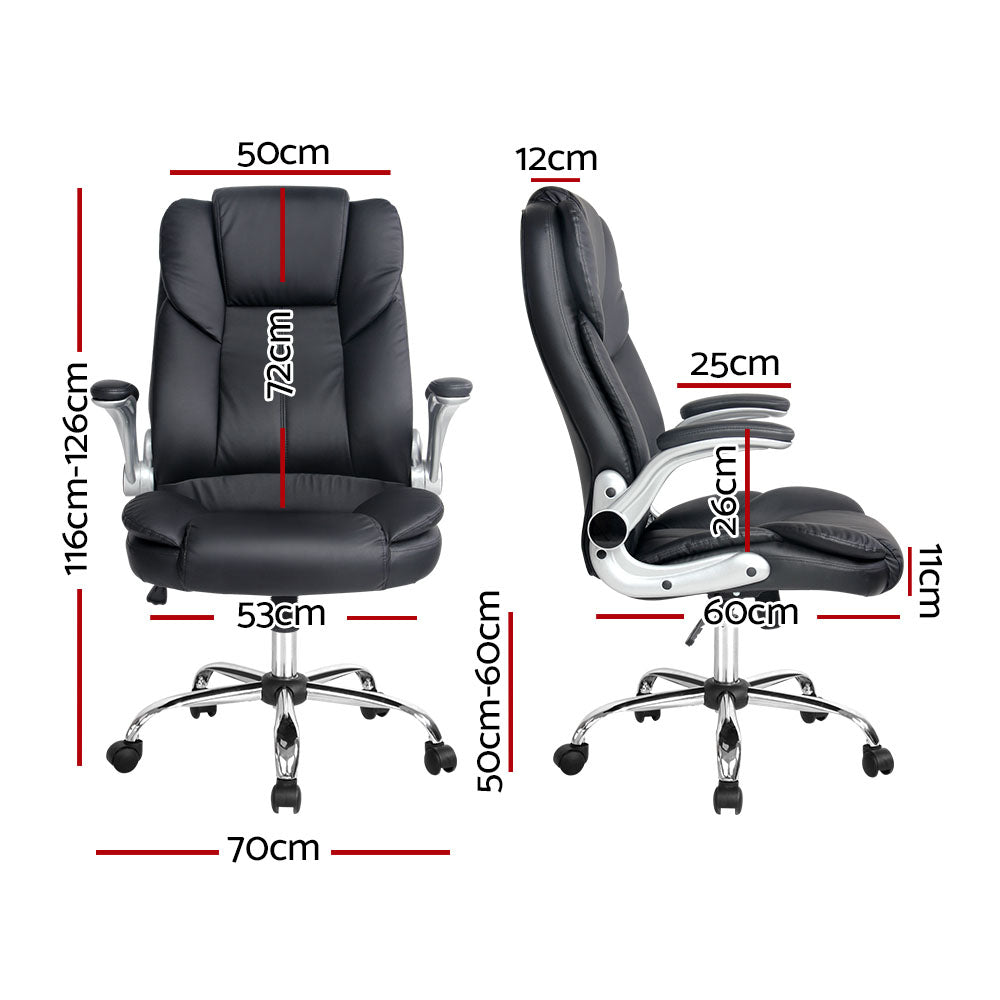 Marston Leather Office Chair with Tilt – Black