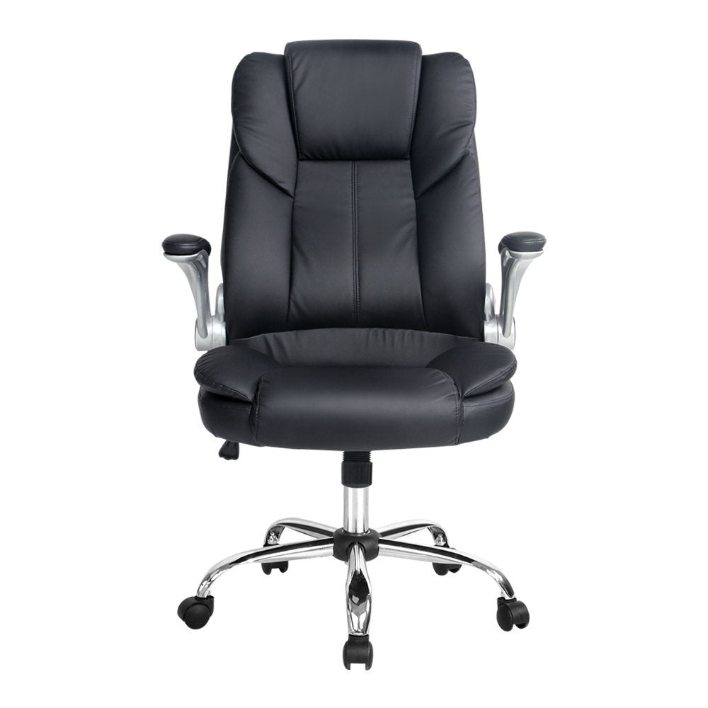 Marston Leather Office Chair with Tilt – Black
