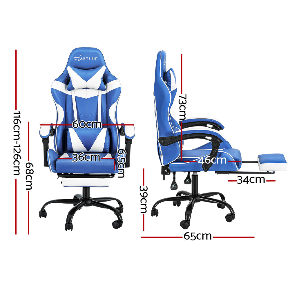 Dynamic Gaming Chair – Blue – With Footrest