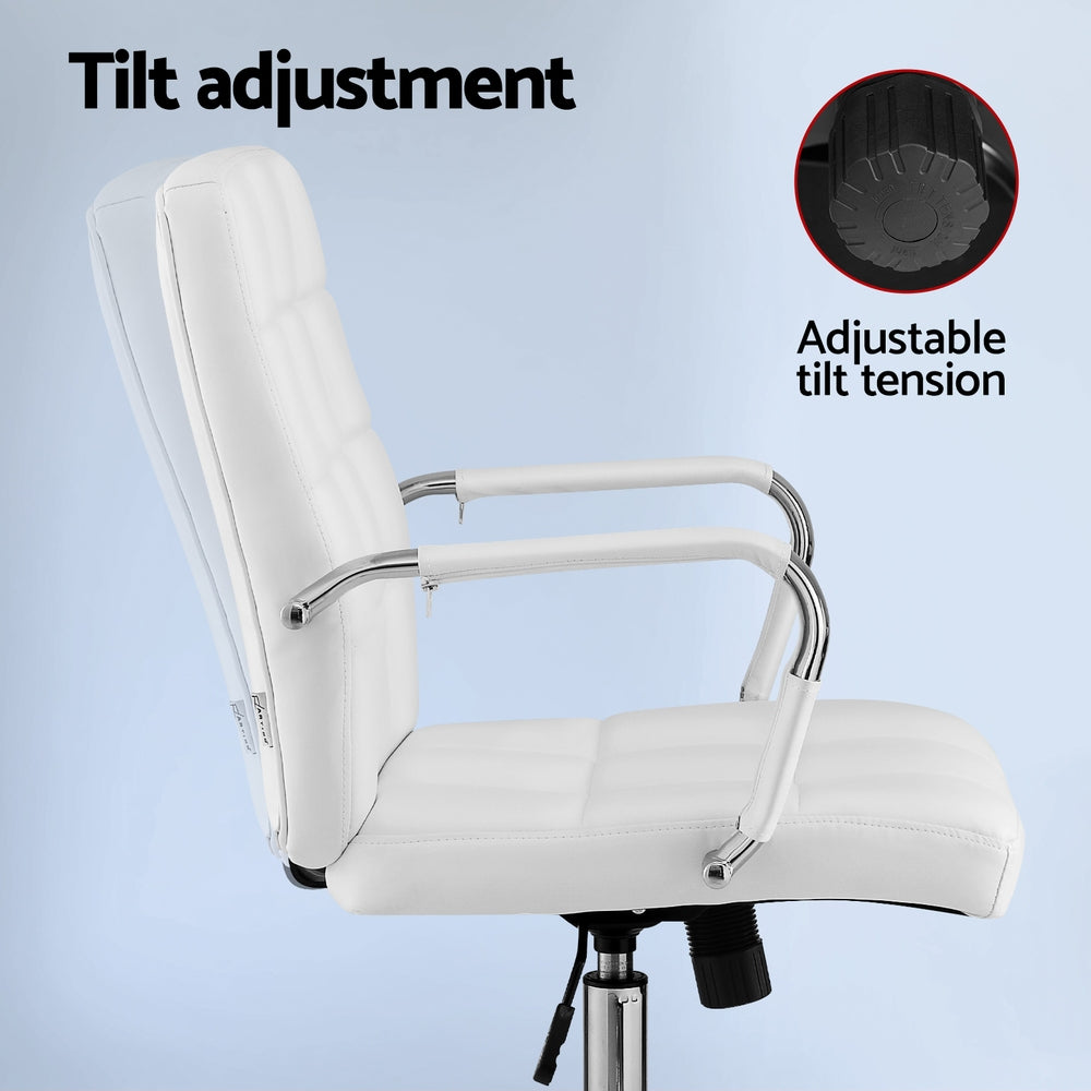 Corven PU Leather Office Chair – White – Standard