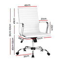 Leather Mid Back Office Chair - White