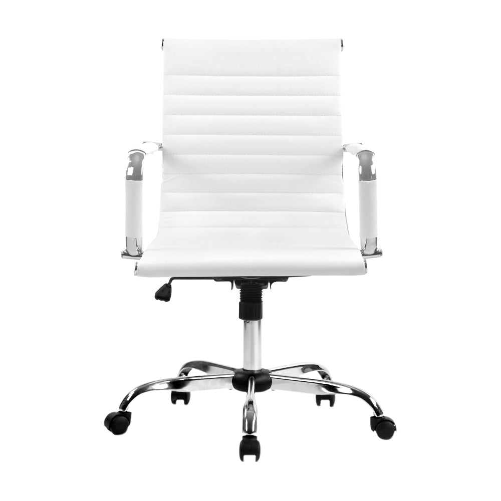 Fiora Leather Mid-Back Office Chair – White – Standard
