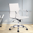 Leather Mid Back Office Chair - White