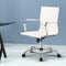 Leather Mid Back Office Chair - White