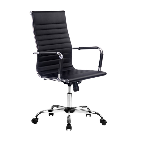 Artiss Office Chair PU Leather High Back Black