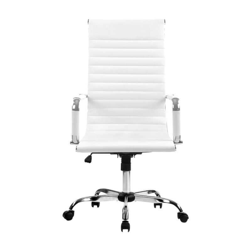 Leather High Back Office Chair - White