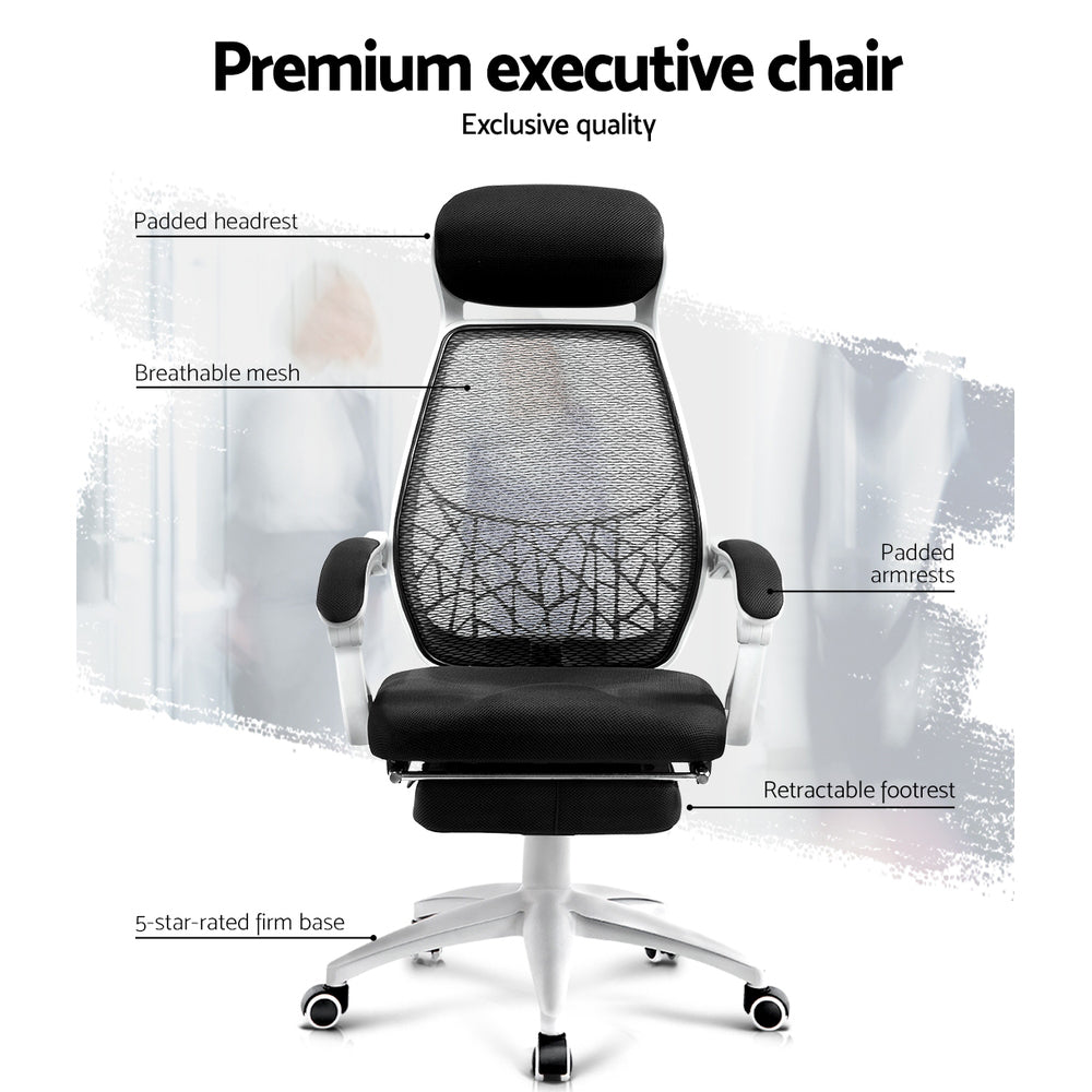 Mosaic Mesh Office Chair – Black & White – Standard
