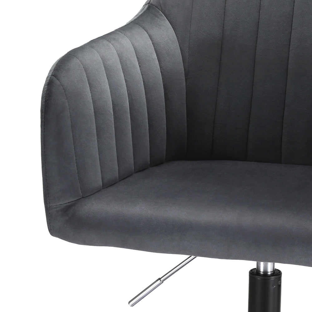 Theron Mid-Back Velvet Office Chair – Dark Grey – Standard
