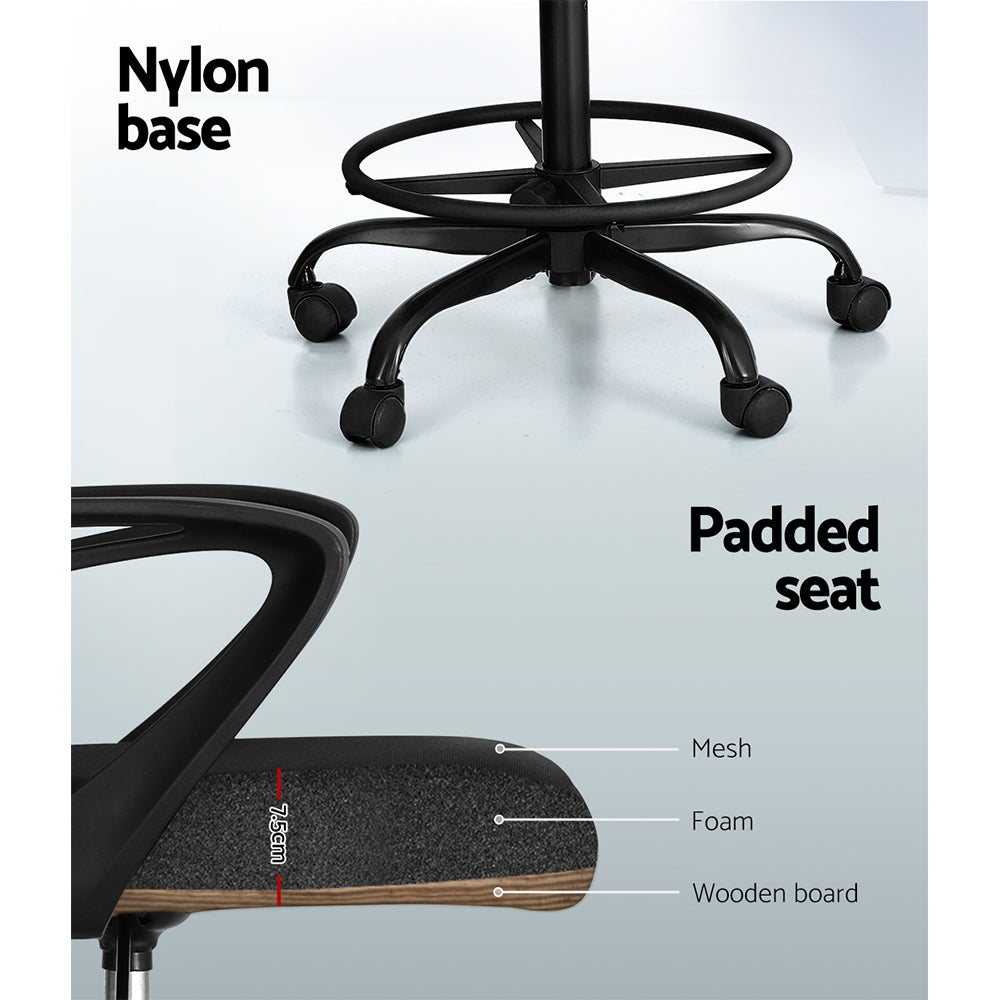 Siena Drafting Office Chair – Black – Standard