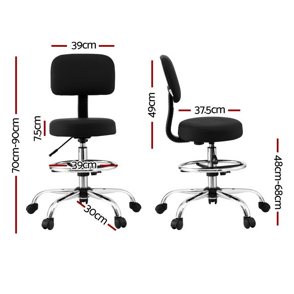 Parma Drafting Office Chair – Black – Standard