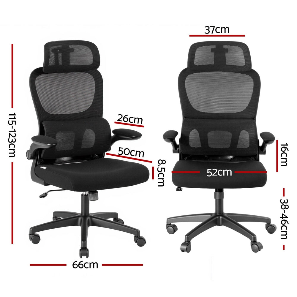 Hexton Adjustable Ergonomic Mesh Office Chair – Black