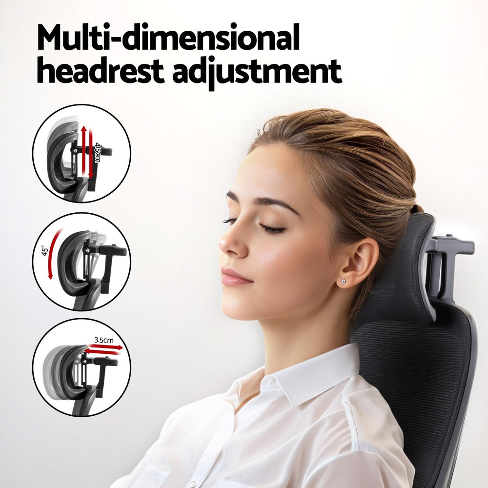 Hexton Adjustable Ergonomic Mesh Office Chair – Black