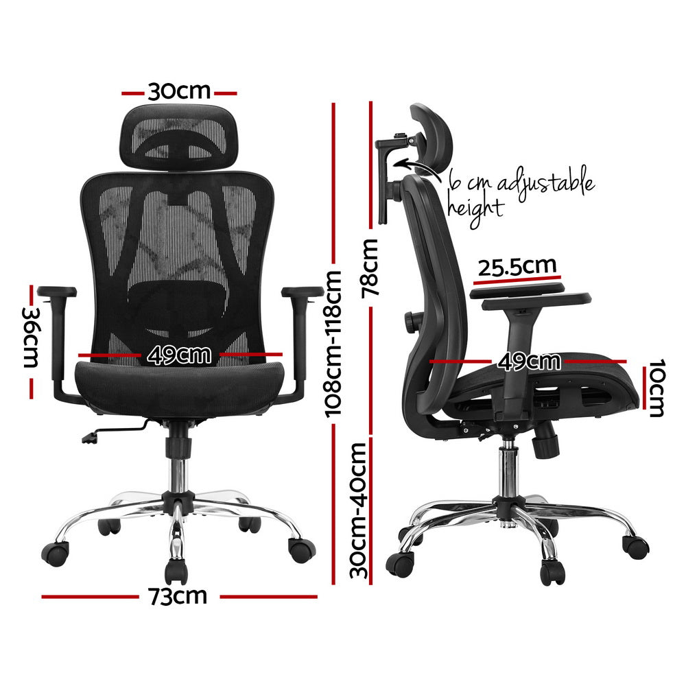 Zenith Ergonomic Office Chair – Black – Standard