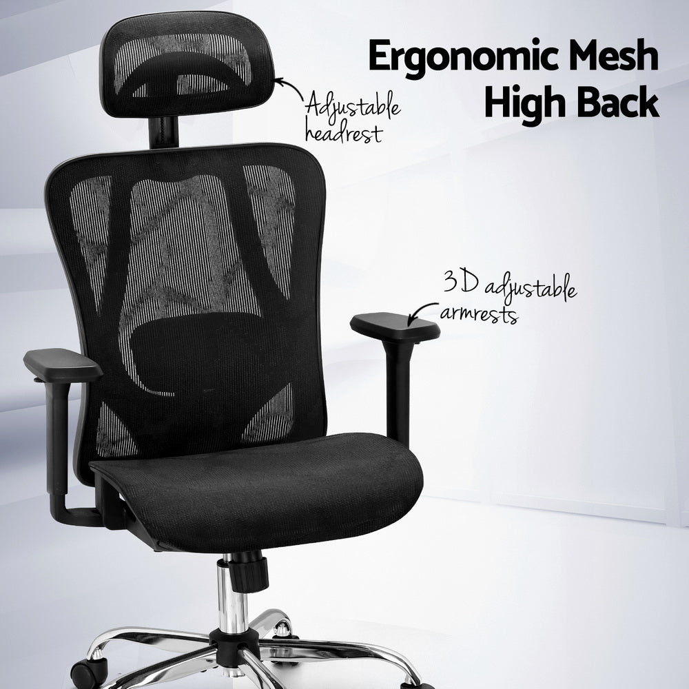 Zenith Ergonomic Office Chair – Black – Standard