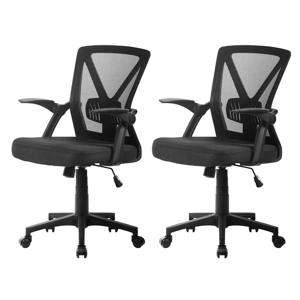 Rowan 2x Mesh Office Chair Mid Back Black