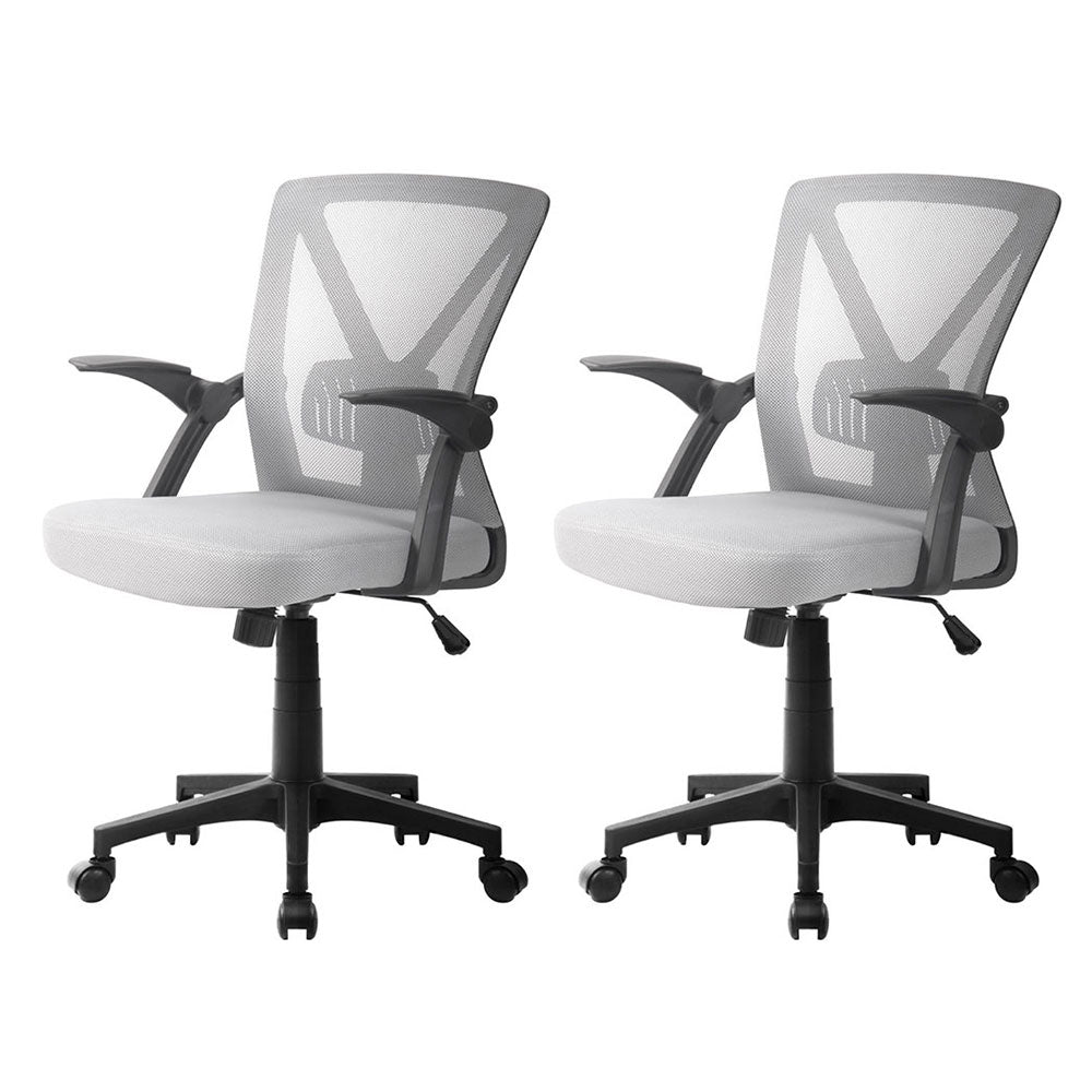 Rowan 2x Mesh Office Chair Mid Back Grey