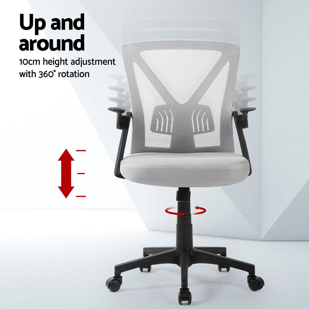 Rowan Mesh Office Chairs – Grey – Set of 2