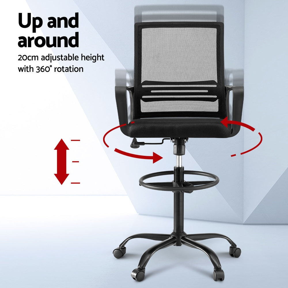 Brescia Drafting Office Chair – Black – Standard