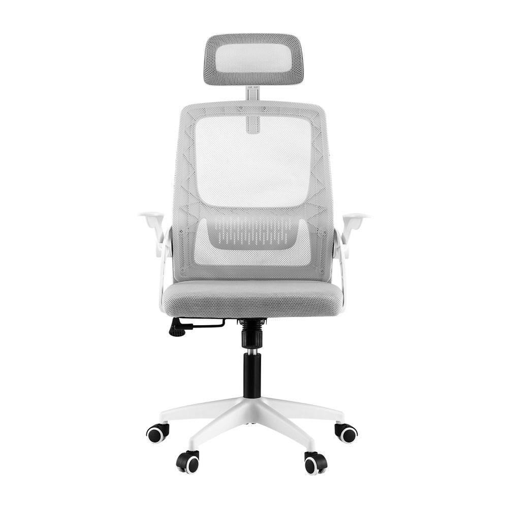 Summit Ergonomic Office Chair with Adjustable Headrest – Grey – Standard