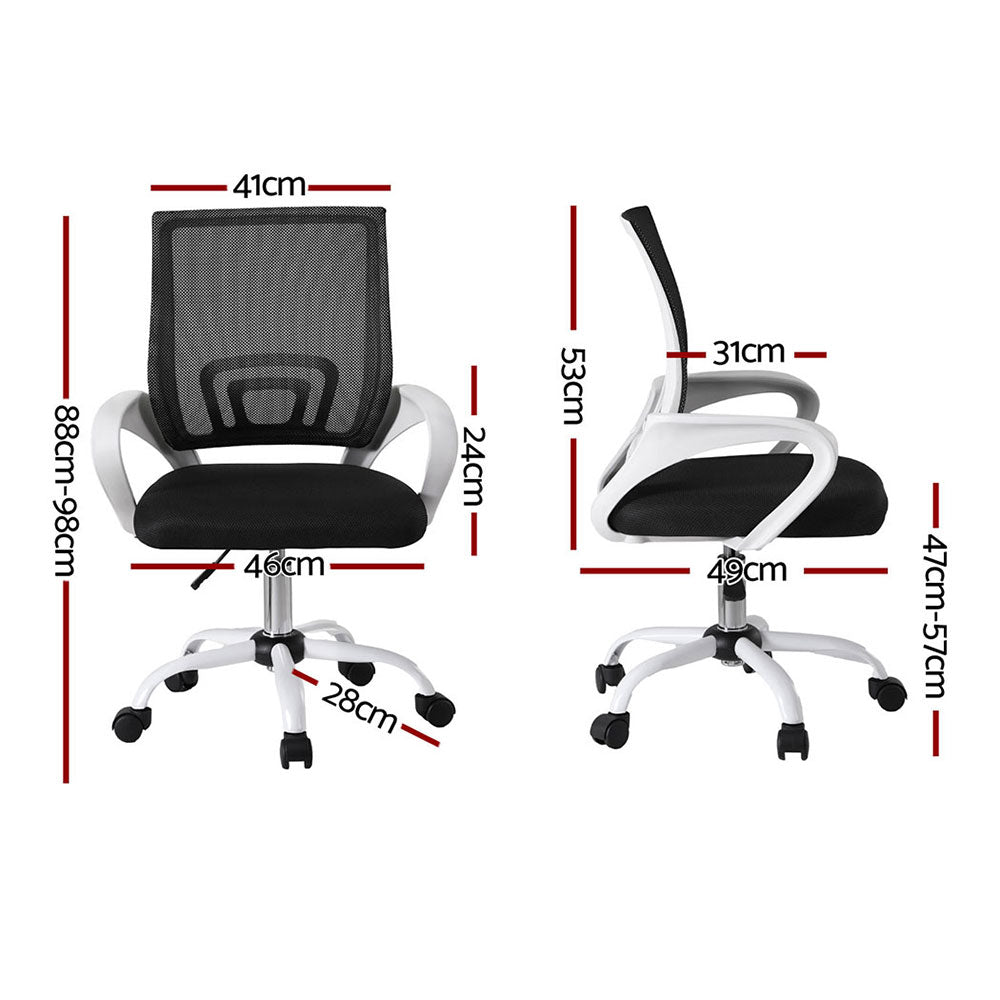 Kaeston Mesh Office Chairs – White – Set of 2